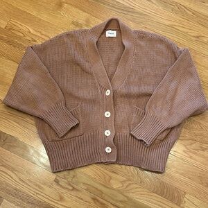 MATE The Label 100% Organic Cotton Cardigan Caramel Brown Size M/L